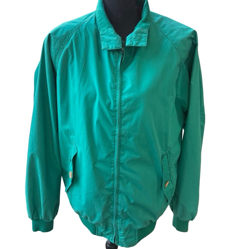 Gordon & Ferguson Vintage Green Zip Jacket Plaid Lined Mens Large Long